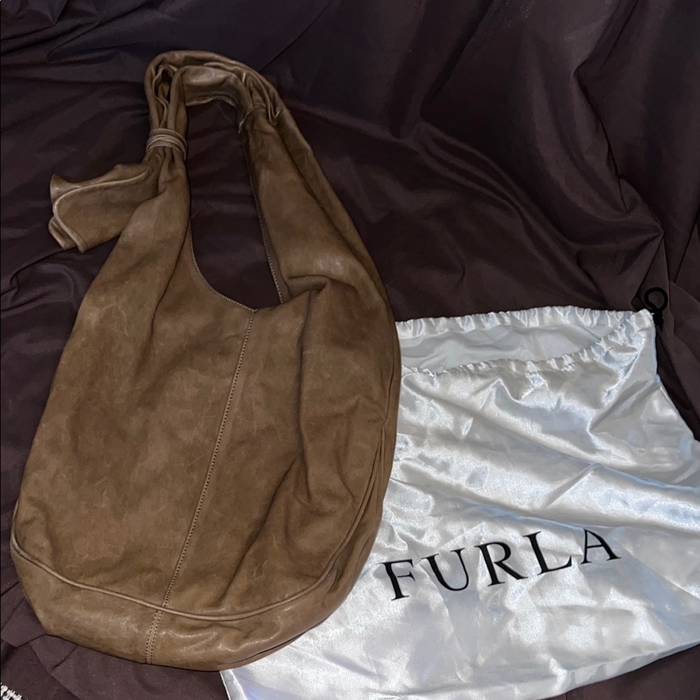 Furla Brown Leather Hobo Bag